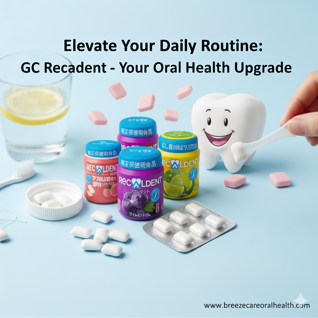 GC Recaldent Advanced Chewing Gum with CPP-ACP for dental remineralization and enamel strengthening, available at BreezeCare Oral Health.